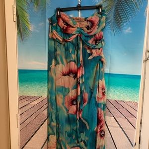 Sexy, floral Xlg maxi dress... strapless